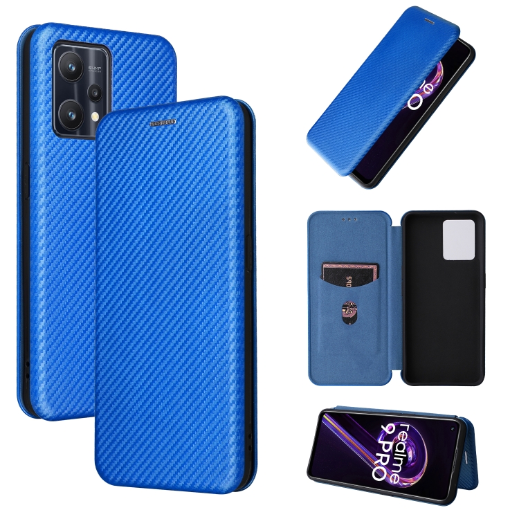 

For OnePlus Nord CE 2 Lite 5G Carbon Fiber Texture Magnetic Flip Leather Phone Case(Blue)