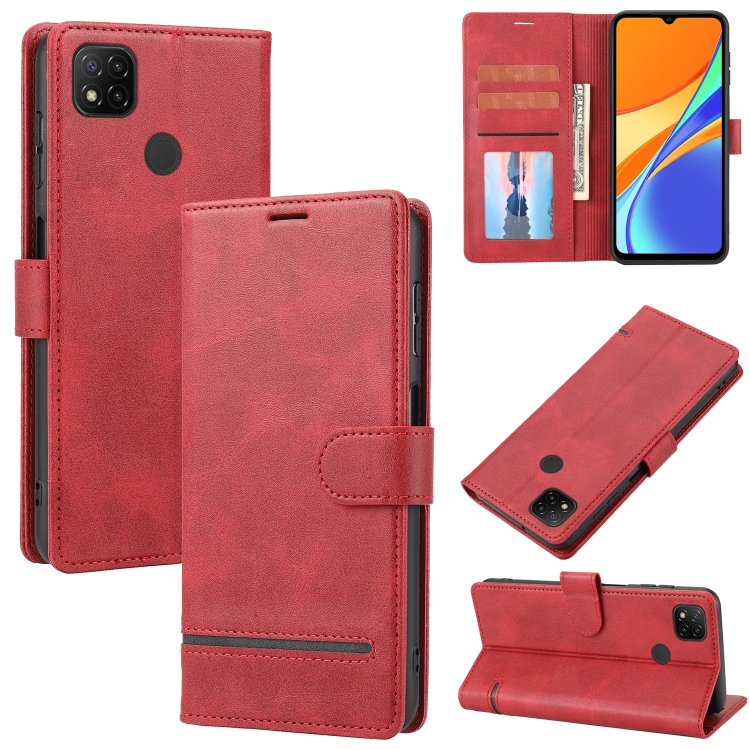 

For Xiaomi Redmi 9C Classic Wallet Flip Leather Phone Case(Red)