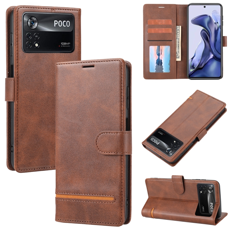 

For Xiaomi Poco X4 Pro 5G Classic Wallet Flip Leather Phone Case(Brown)