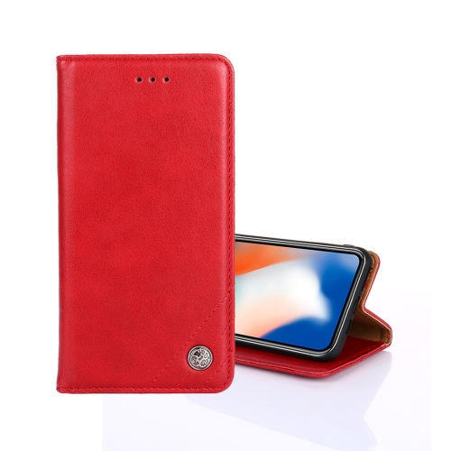 

For OPPO A57 5G 2022/Realme Q5i Non-Magnetic Retro Texture Horizontal Flip Leather Phone Case(Red)