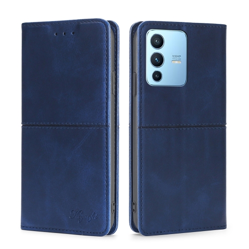 

For vivo S12 Pro 5G/V23 Pro Cow Texture Magnetic Horizontal Flip Leather Phone Case(Blue)