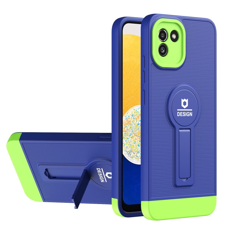 

For Samsung Galaxy A03 164mm Small Tail Holder TPU+PC Phone Case(Blue+Green)