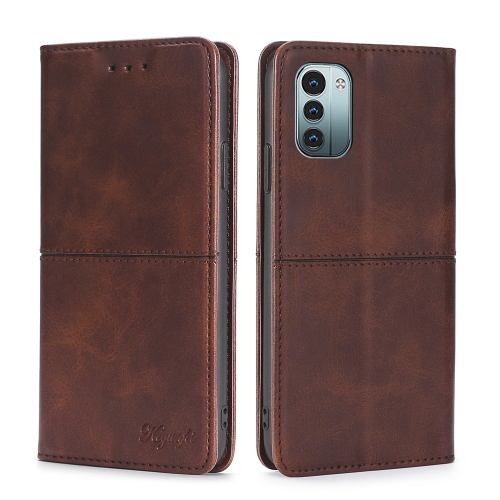 

For Nokia G21/G11 Cow Texture Magnetic Horizontal Flip Leather Phone Case(Dark Brown)