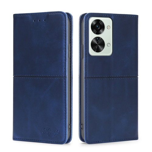 

For OnePlus Nord 2T Cow Texture Magnetic Horizontal Flip Leather Phone Case(Blue)