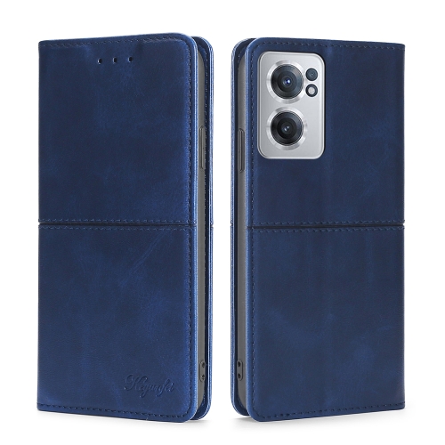 

For OnePlus Nord CE 2 5G Cow Texture Magnetic Horizontal Flip Leather Phone Case(Blue)