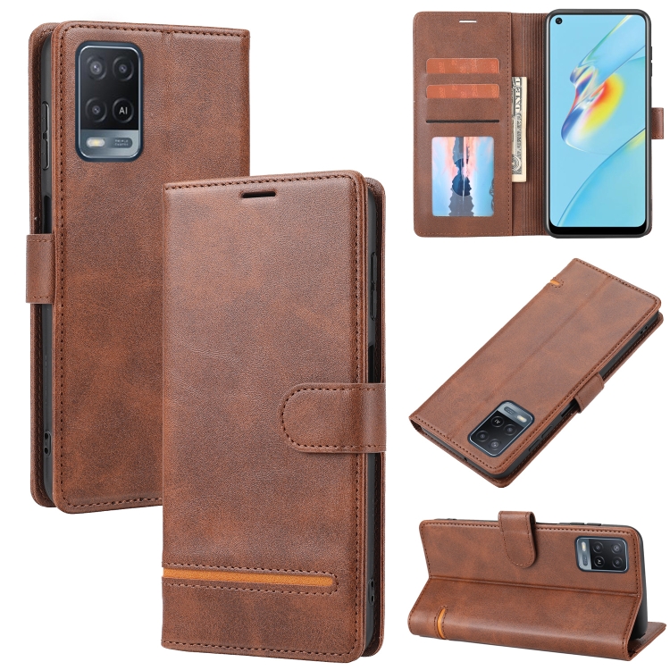 

For OPPO A56 5G / A54 4G Classic Wallet Flip Leather Phone Case(Brown)