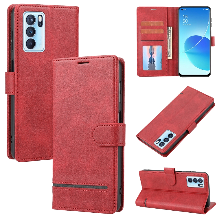 

For OPPO Reno6 Pro Classic Wallet Flip Leather Phone Case(Red)
