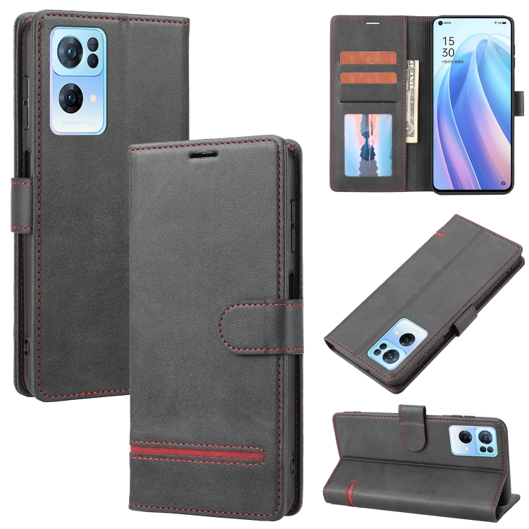 

For OPPO Reno7 Pro Classic Wallet Flip Leather Phone Case(Black)