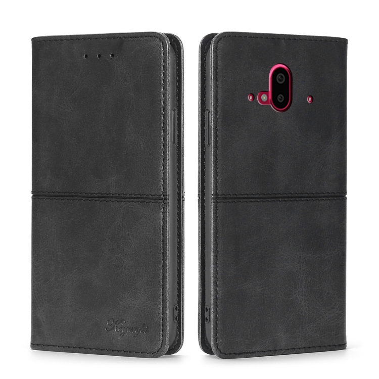 

For Fujitsu Arrows F-52B Cow Texture Magnetic Horizontal Flip Leather Phone Case(Black)