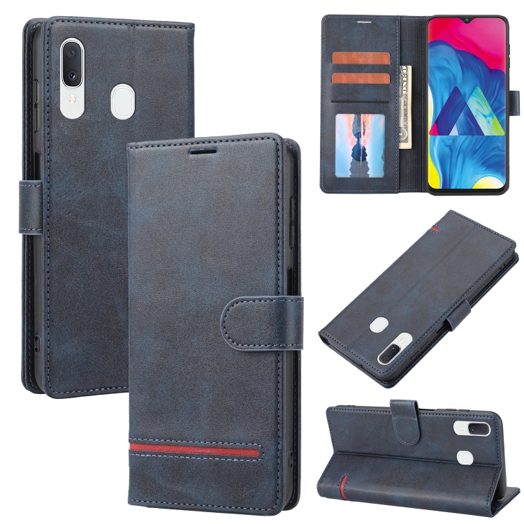 

For Samsung Galaxy A20 / A30 Classic Wallet Flip Leather Phone Case(Blue)