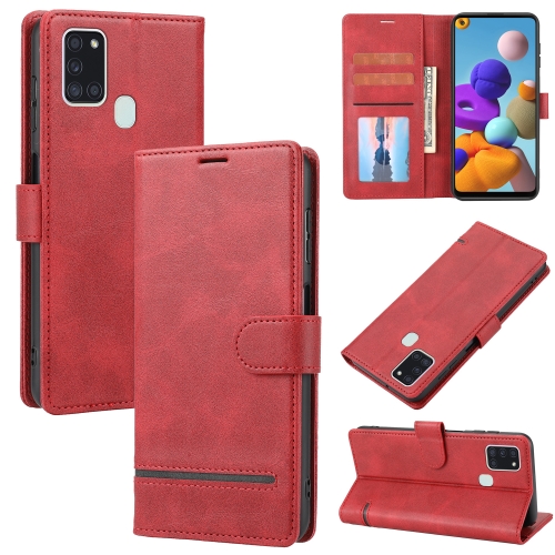 

For Samsung Galaxy A21s Classic Wallet Flip Leather Phone Case(Red)