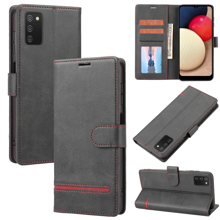 

For Samsung Galaxy A03s 164mm Classic Wallet Flip Leather Phone Case(Black)