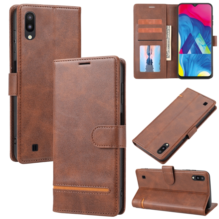 

For Samsung Galaxy A10 Classic Wallet Flip Leather Phone Case(Brown)