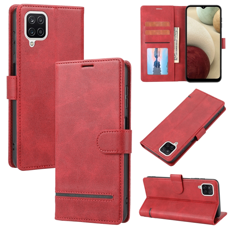 

For Samsung Galaxy A12 5G / 4G Classic Wallet Flip Leather Phone Case(Red)