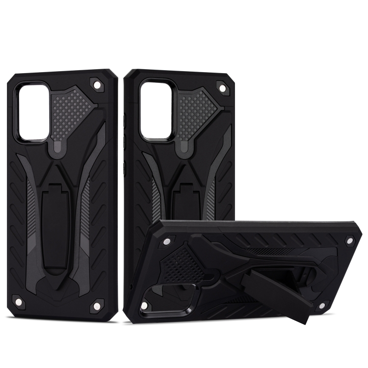 

For Galaxy S20+ Shockproof TPU + PC Protective Case with Holder(Black)