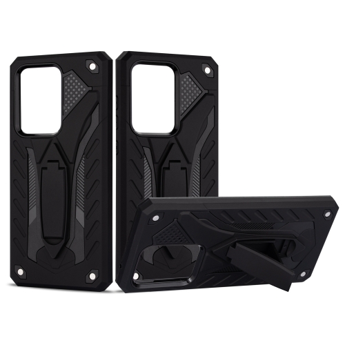 

For Galaxy S20 Ultra Shockproof TPU + PC Protective Case with Holder(Black)