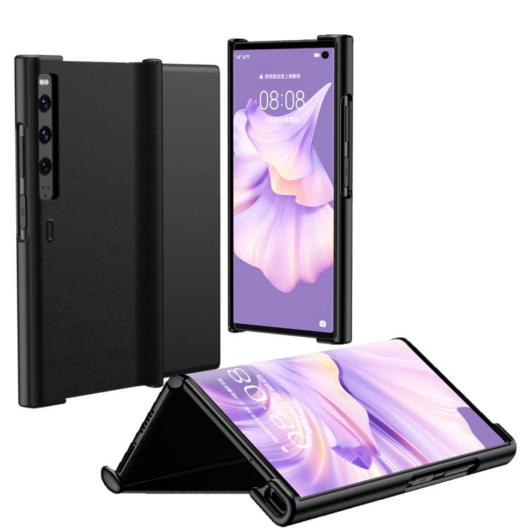 

For Huawei Mate Xs 2 Leather Shockproof Phone Case With Holder(Black)