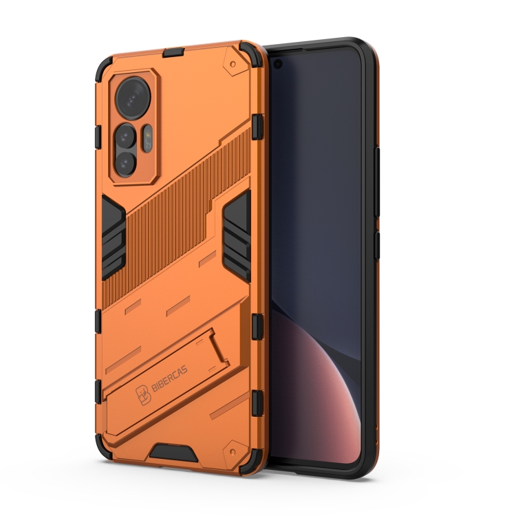 

For Xiaomi 12 Lite Punk Armor PC + TPU Phone Case with Holder(Orange)