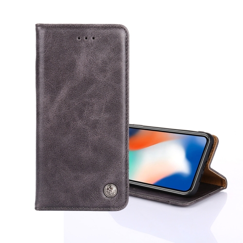 

For TCL 20B Non-Magnetic Retro Texture Leather Phone Case(Grey)