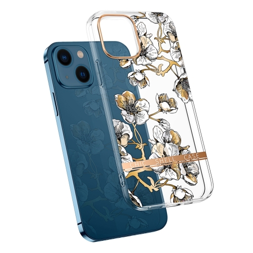 

For iPhone 14 Translucent Electroplating Flower Phone Case (Ewha)