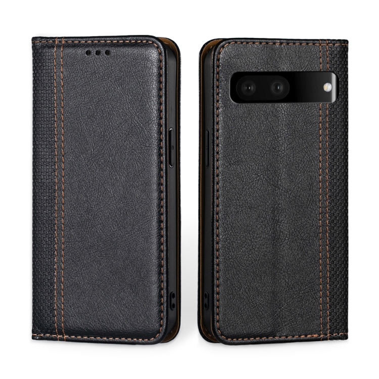 

For Google Pixel 7 5G Grid Texture Magnetic Flip Leather Phone Case(Black)