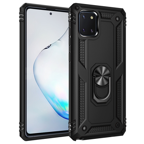 

For Galaxy A81 / Note 10 Lite Shockproof TPU + PC Protective Case with 360 Degree Rotating Holder(Black)
