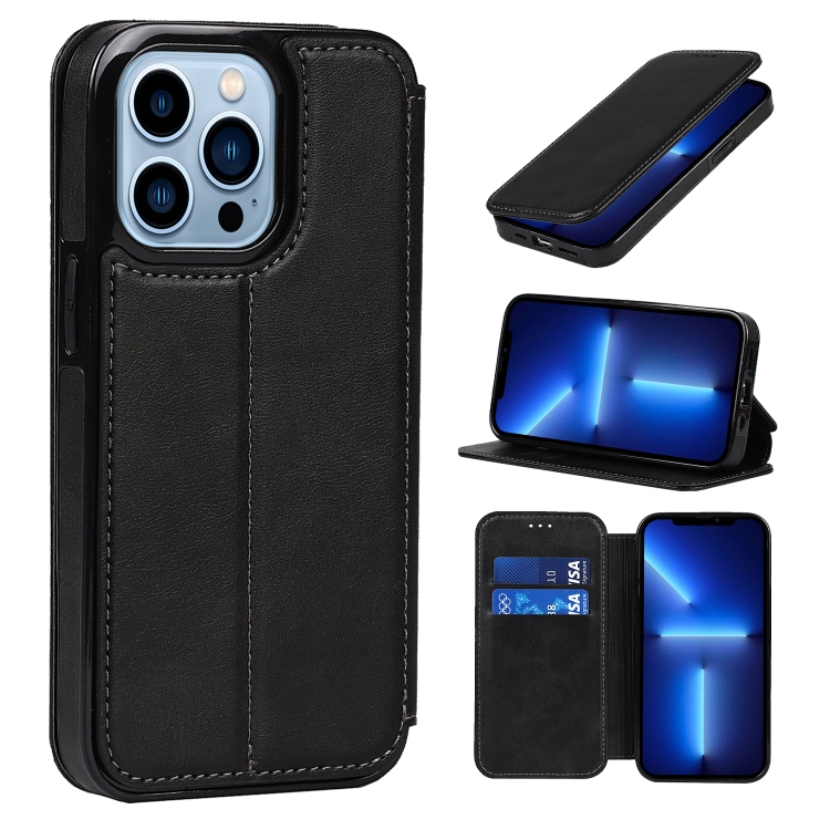 

For iPhone 11 Card Slots Flip Leather Phone Case (Black)