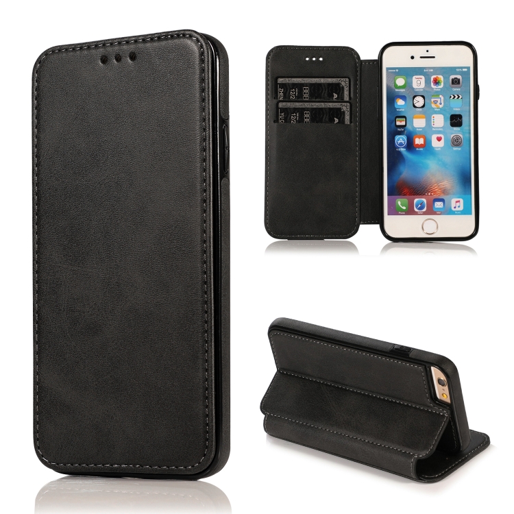 

Card Slots Flip Leather Phone Case For iPhone 6 / 6s(Black)