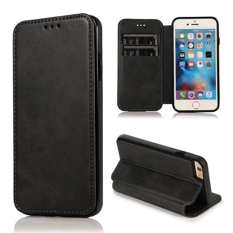 

Card Slots Flip Leather Phone Case For iPhone 6 Plus / 6s Plus(Black)