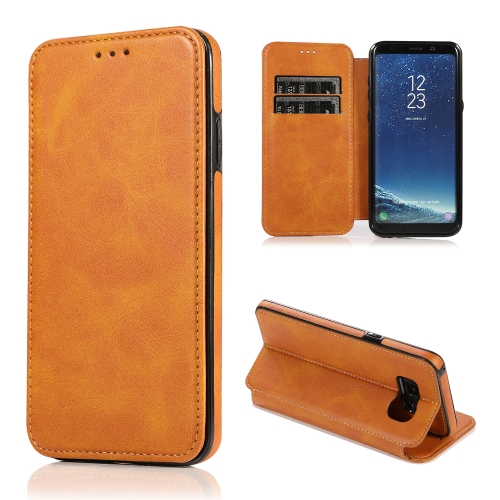 

For Samsung Galaxy S8 Card Slots Flip Leather Phone Case(Khaki)