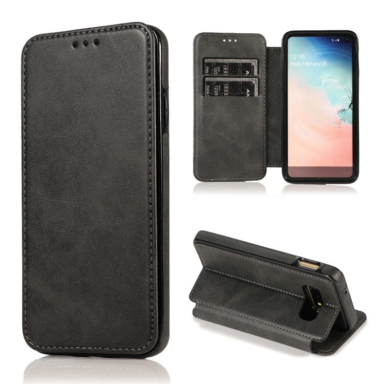 

For Samsung Galaxy S10e Card Slots Flip Leather Phone Case(Black)