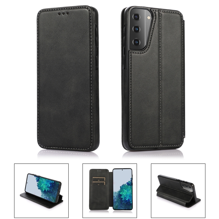 

For Samsung Galaxy S21 5G Card Slots Flip Leather Phone Case(Black)