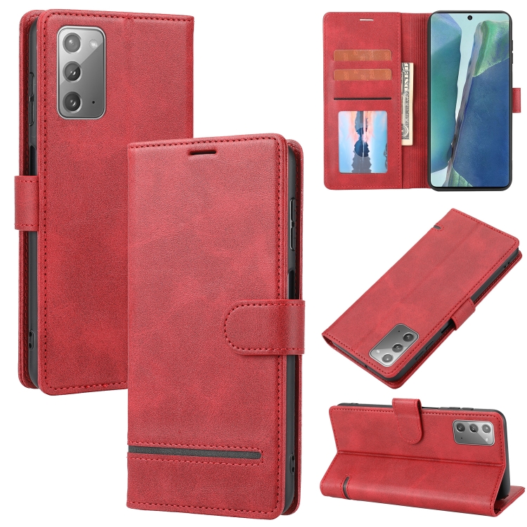 

For Samsung Galaxy Note20 Classic Wallet Flip Leather Phone Case(Red)