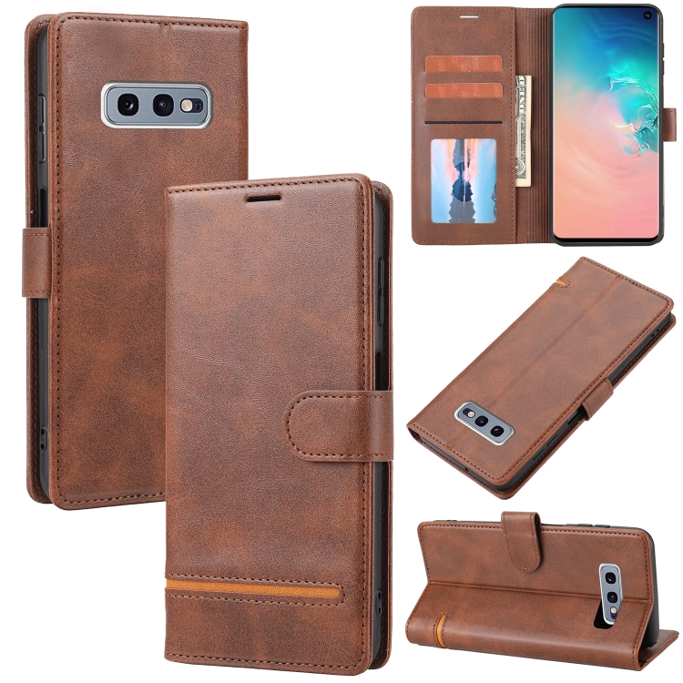 

For Samsung Galaxy S10e Classic Wallet Flip Leather Phone Case(Brown)
