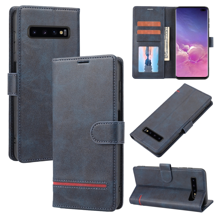 

For Samsung Galaxy S10+ Classic Wallet Flip Leather Phone Case(Blue)