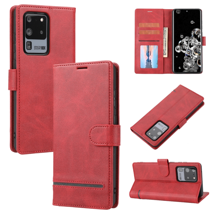 

For Samsung Galaxy S20 Ultra Classic Wallet Flip Leather Phone Case(Red)