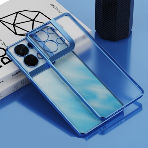 

For OPPO Reno8 Pro+ Electroplated Frosted Phone Case(Blue)