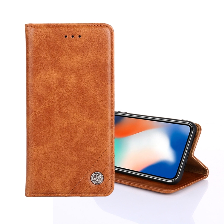 

For Ulefone Note13P Non-Magnetic Retro Texture Leather Phone Case(Brown)