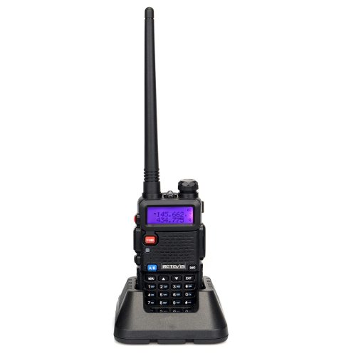 

RETEVIS RT5R EU Frequency 144-146MHz & 430-440MHz Handheld Two Way Radio Walkie Talkie(Black)