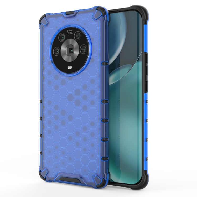 

For Honor Magic4 Shockproof Honeycomb PC + TPU Phone Case(Blue)