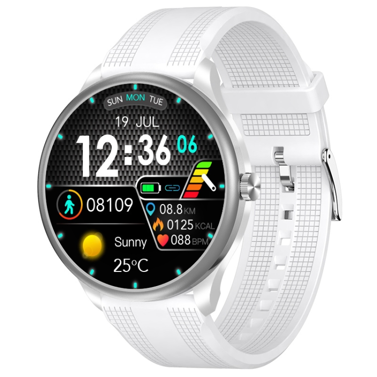 

M3 1.28 inch TFT Color Screen Smart Watch, Support Bluetooth Calling/Heart Rate Monitoring, Style: Silicone Strap(White)