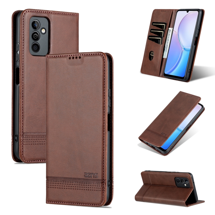 

For Huawei Maimang 11 AZNS Magnetic Calf Texture Flip Leather Phone Case(Dark Brown)
