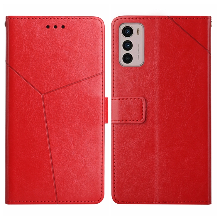 

For Motorola Moto G42 Y Stitching Horizontal Flip Leather Phone Case(Red)