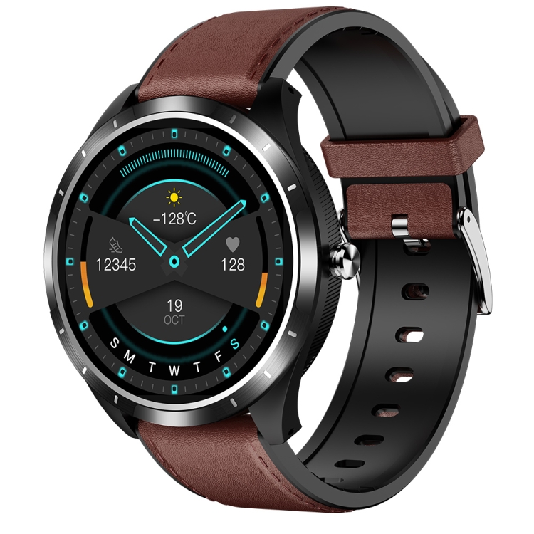 

X3 1.3 inch TFT Color Screen Chest Belt Smart Watch, Support ECG/Heart Rate Monitoring, Style:Brown Leather Watch Band(Black)