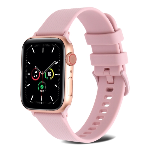 

Plain Weave Silicone Watch Band For Apple Watch Series 9&8&7 41mm / SE 3&SE 2&6&SE&5&4 40mm / 3&2&1 38mm(Pink)