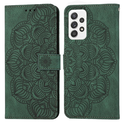 

For Samsung Galaxy A33 5G Mandala Embossed Flip Leather Phone Case(Green)