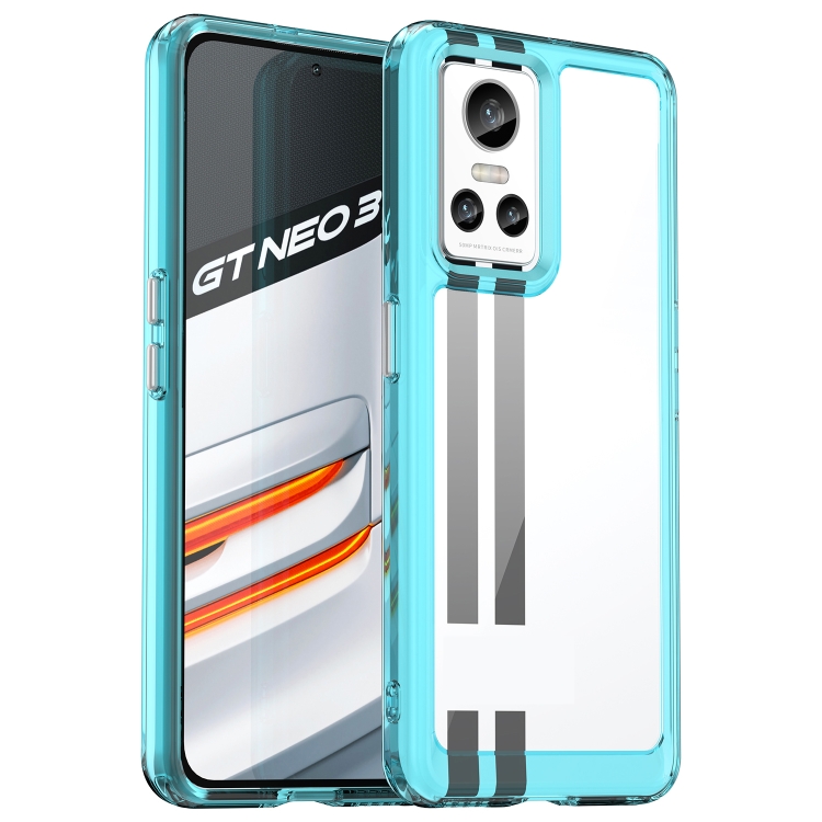 

For Realme GT Neo3 Colorful Series Acrylic + TPU Phone Case(Transparent Blue)