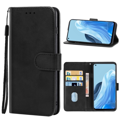 For OPPO Reno8 Lite Leather Phone Case(Black)