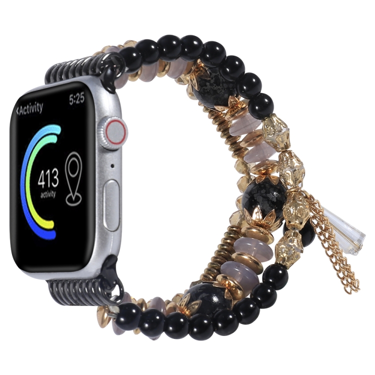 

Chain Tassel Watch Band For Apple Watch Ultra 49mm / Series 8&7 45mm / SE 2&6&SE&5&4 44mm / 3&2&1 42mm(Black)