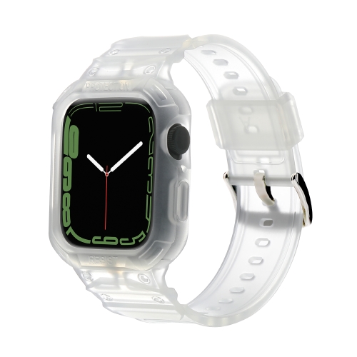 

Integrated TPU Watch Band For Apple Watch Series 7 41mm / 6&SE&5&4 40mm / 3&2&1 38mm(Frosted Transparent)